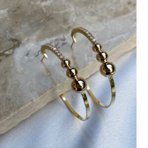 Brinco Argola com Zircônias e Esferas